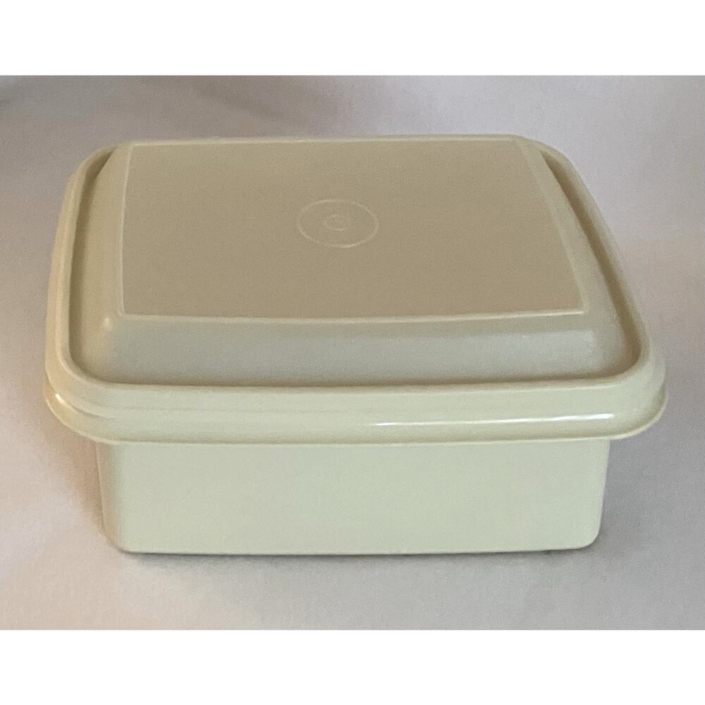Vtg Tupperware Freeze-N-Save Ice Cream Keeper 1254-9 Original Lid 1255 Almond